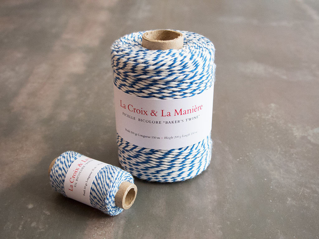 Fil ou ficelle bicolore «Baker's twine» bleu