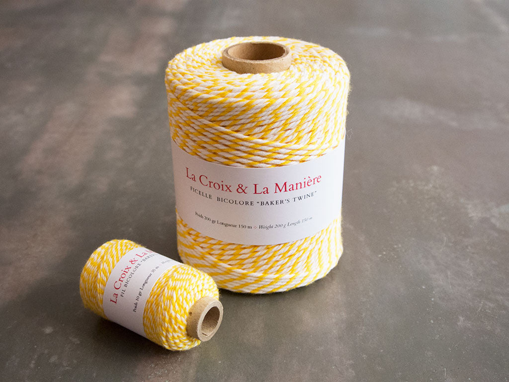 Fil ou ficelle bicolore «Baker's twine» jaune
