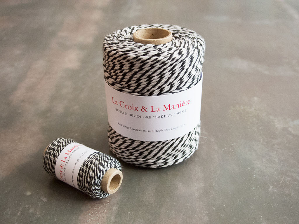 Fil ou ficelle bicolore «Baker's twine» noir