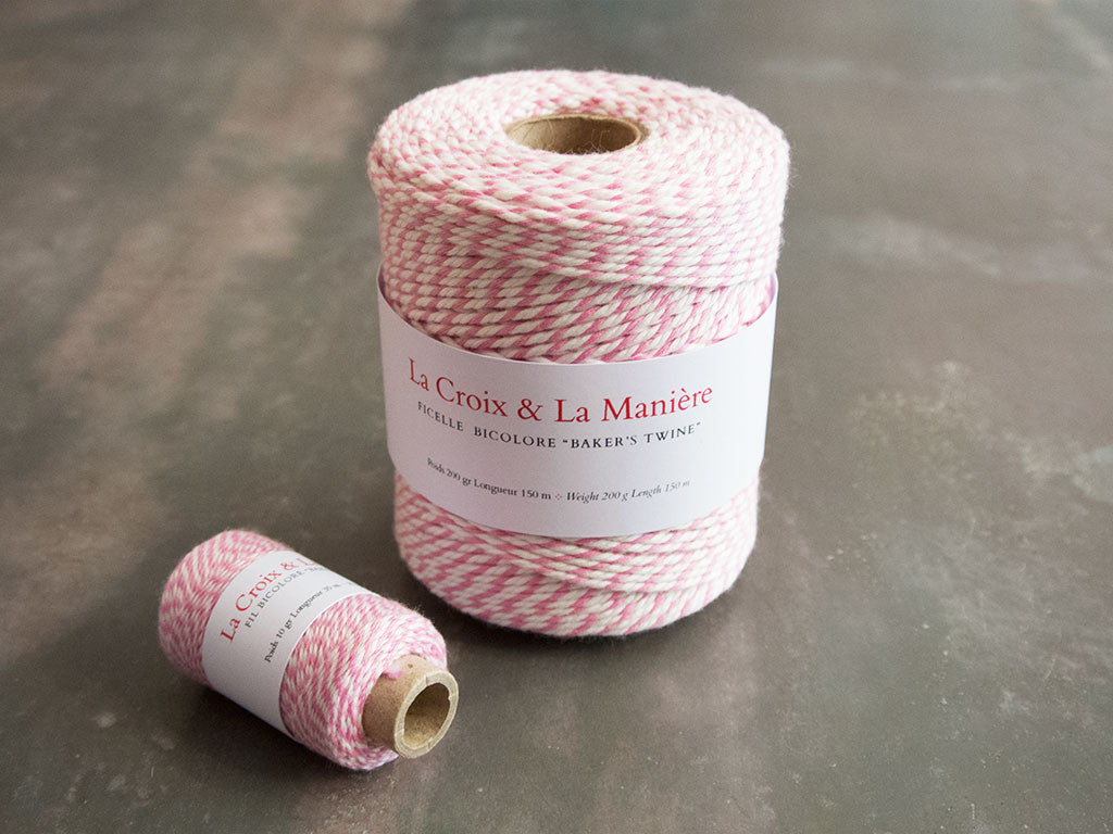 Fil ou ficelle bicolore « Baker's twine » rose