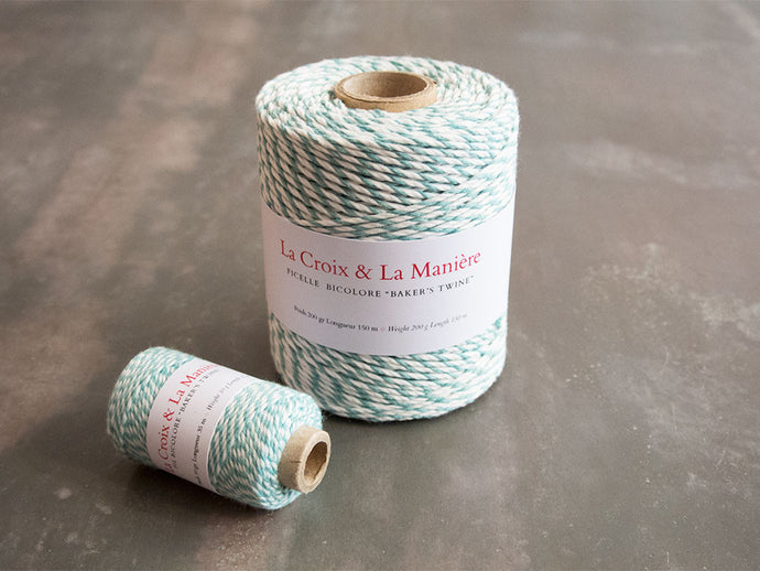Fil ou ficelle bicolore «Baker's twine» turquoise