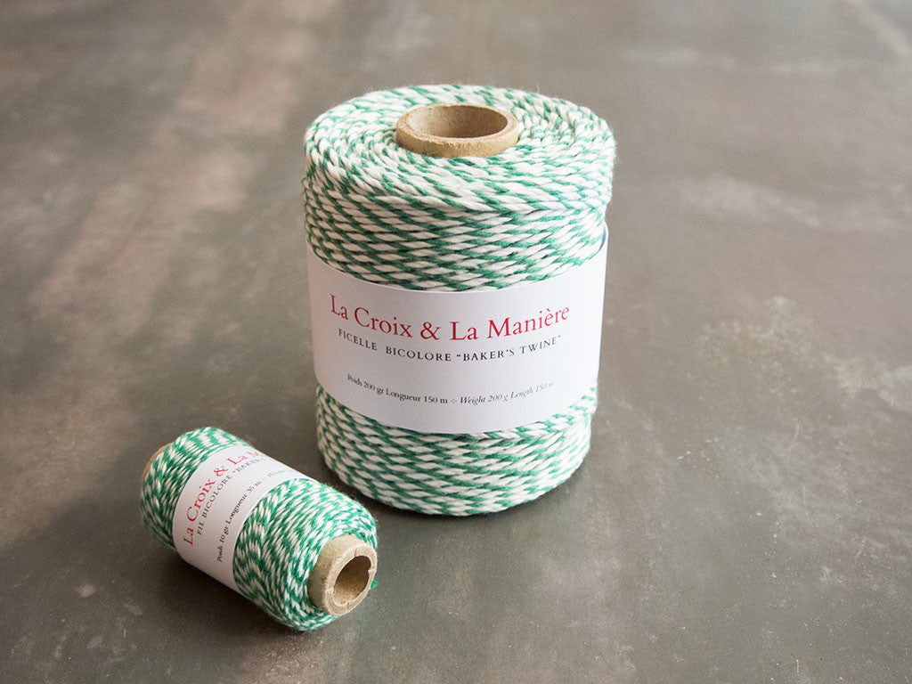 Fil ou ficelle bicolore «Baker's twine» vert