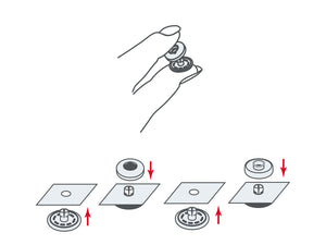 6 petites pressions "à la main" marine